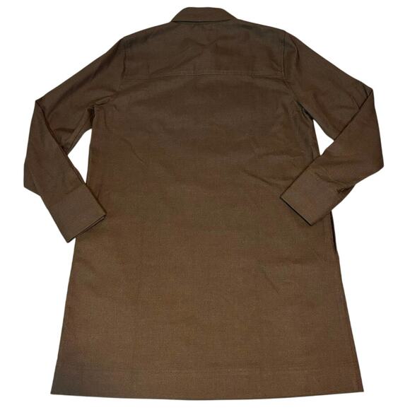 Madewell Olive Utility Twill Shirt Dress M Long Sleeve Mini NWT - Picture 6 of 9